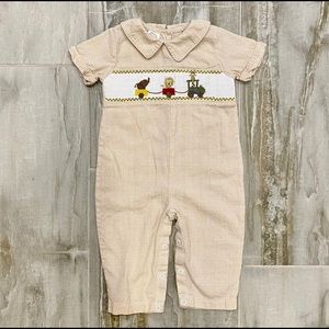 Boutique Animal Smocked Rompers Jumpsuit 12M